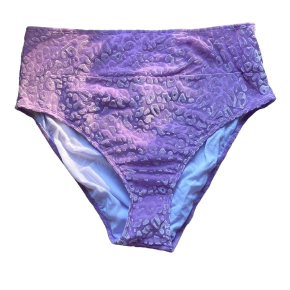 Shein Plus Size Burnout Velvet Leopard Print High Waist Bikini Set - Picture 3 of 10